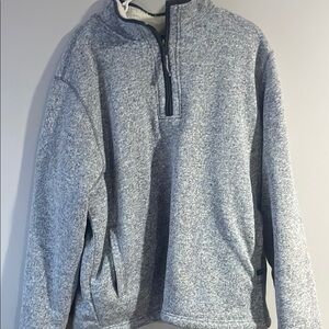 Orvis Sherpa Lined 1/4 Zip Sweater size XL - Gray